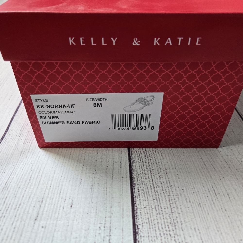 Kelly & Katie Norna White Crystal Sandals - Sz 8 - Picture 4 of 4